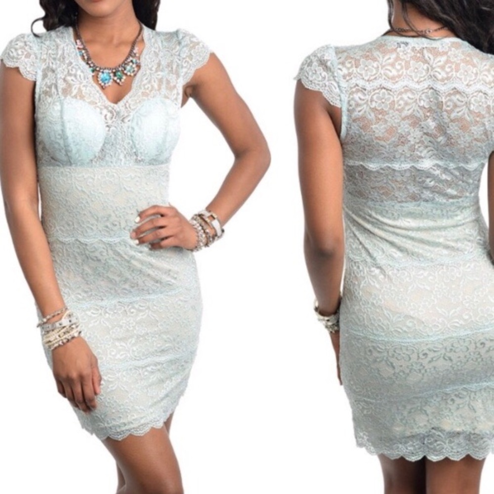 🆕 Sage Lace Mini Dress